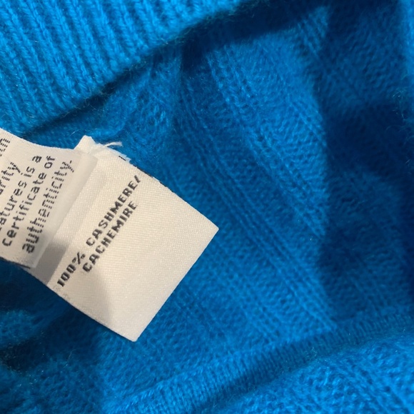 Diane Von Furstenberg Cashmere High Low Blue Small - Picture 5 of 5